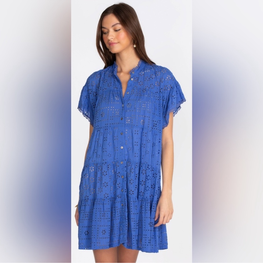 Johnny Was Blue Eyelet Dress